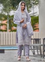 Organza Purple Eid Wear Embroidery Work Pakistani Suit